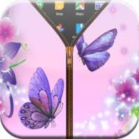 Butterfly Zipper Lock Screen
