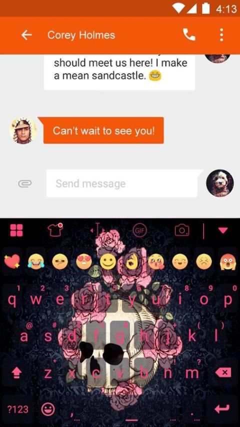 Rose Skull Eva Keyboard -Gifs скриншот 3
