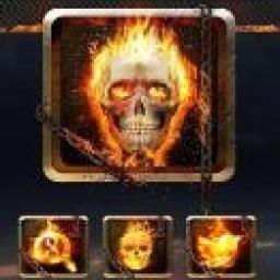 ikon Tengkorak Tema Nyala