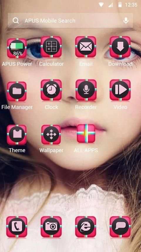 Baby Gril-Tema APUS Launcher screenshot 2