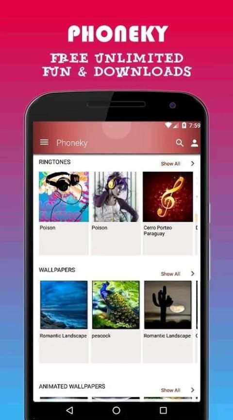 Phoneky Wallpapers & Ringtones 9 تصوير الشاشة