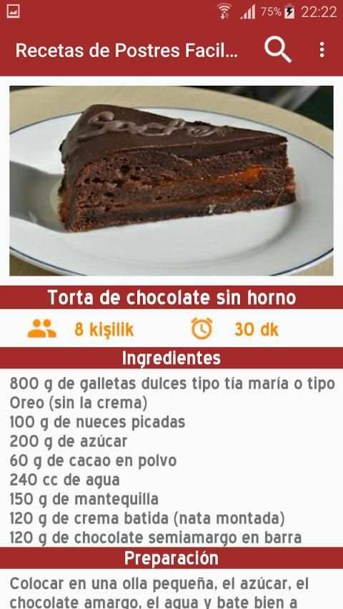 Recetas de Postres Faciles sin internet screenshot 1