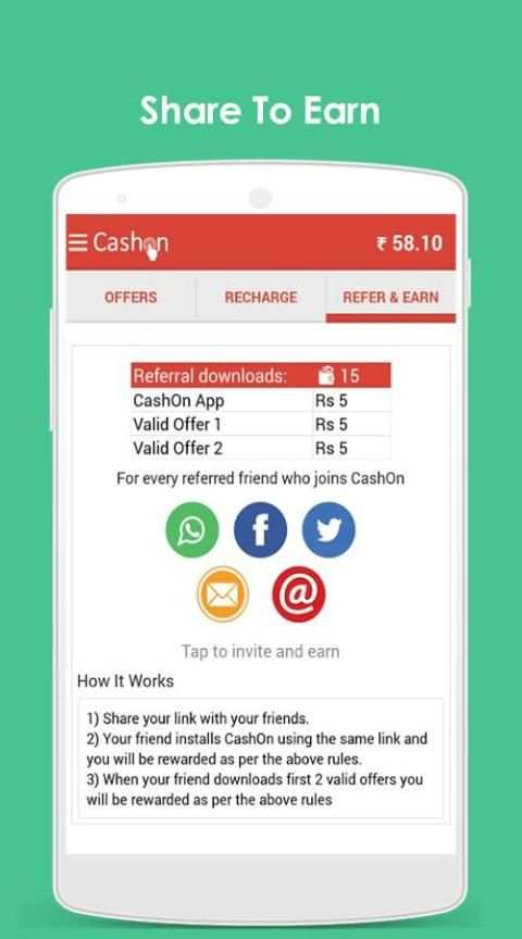 Free Mobile Recharge - CashOn स्क्रीनशॉट 5