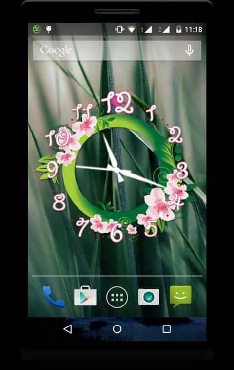 Flower Clock Live Wallpaper स्क्रीनशॉट 2