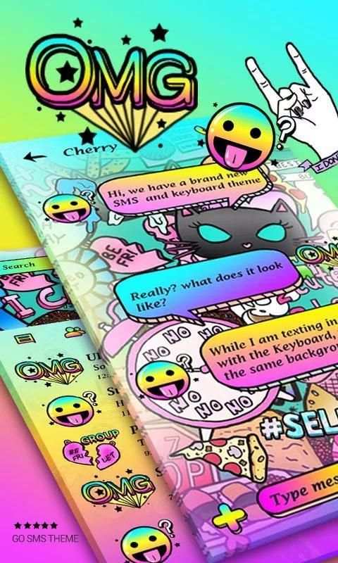 Tema SMS Grafiti Warna Warni screenshot 5