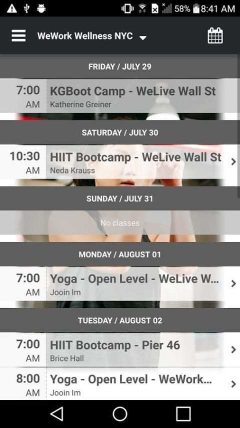 WeWork Wellness स्क्रीनशॉट 2