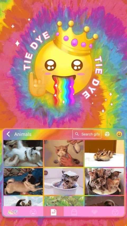 Tie Dye Emoji Keyboard Theme screenshot 3