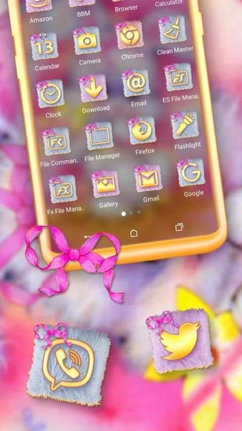 Kawaii Rabbit Launcher Theme स्क्रीनशॉट 2