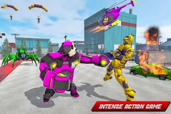 Panda Robot Helicopter Transform Battle Games स्क्रीनशॉट 8