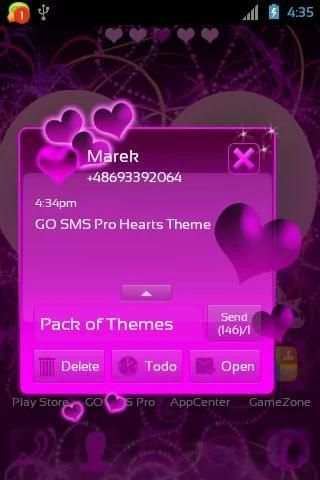 Hearts Theme for GO SMS Pro screenshot 1