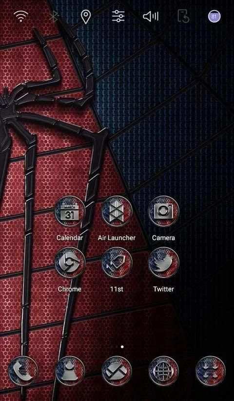 Black Spider Launcher theme screenshot 2
