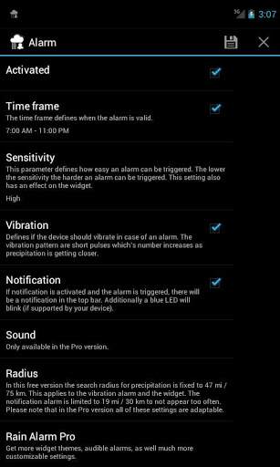 Rain Alarm OSM screenshot 3