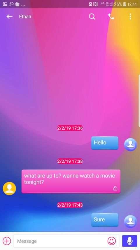 Next SMS Colorful world Skin screenshot 2
