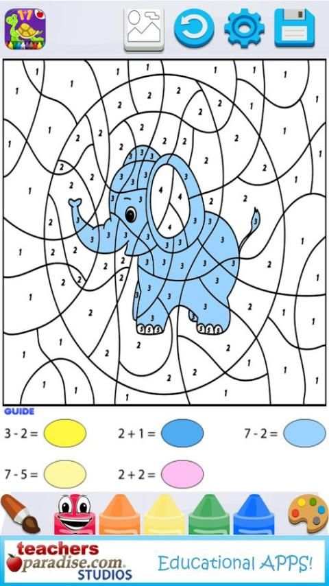 Kids Math Paint by Number Game скриншот 11