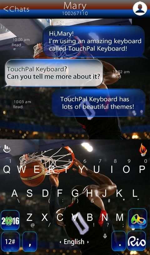 Free Basketball Keyboard Theme screenshot 3
