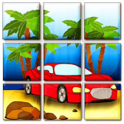 car kids puzzles game icon