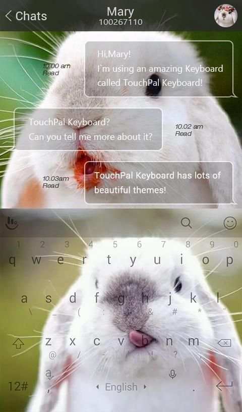Cute Bunny Keyboard Theme screenshot 3