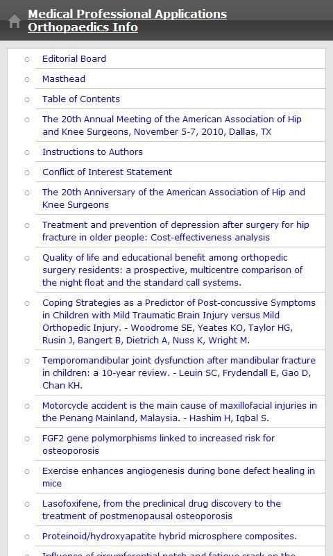 Orthopaedics Info screenshot 1
