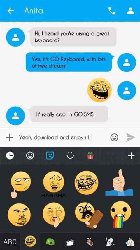 GO Keyboard Sticker Rage Emoji स्क्रीनशॉट 3