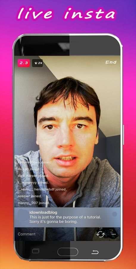 LIVE FOR INSTAGRAM PRANK скриншот 1