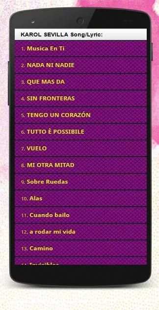 Karaoke Karol Sevilla Mp3 2017 screenshot 2