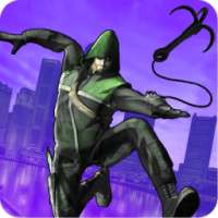 Green Rope Hero in City
