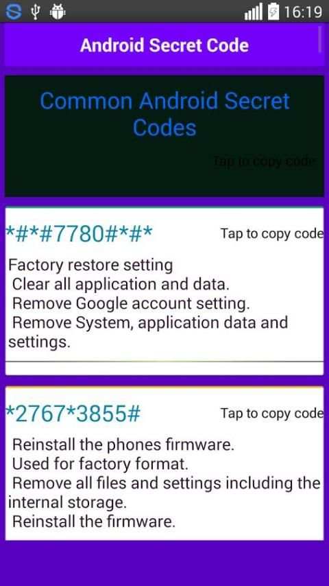 Mobile Phone Secret Codes Free скриншот 4