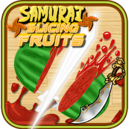 ikon Samurai Slicing Fruits