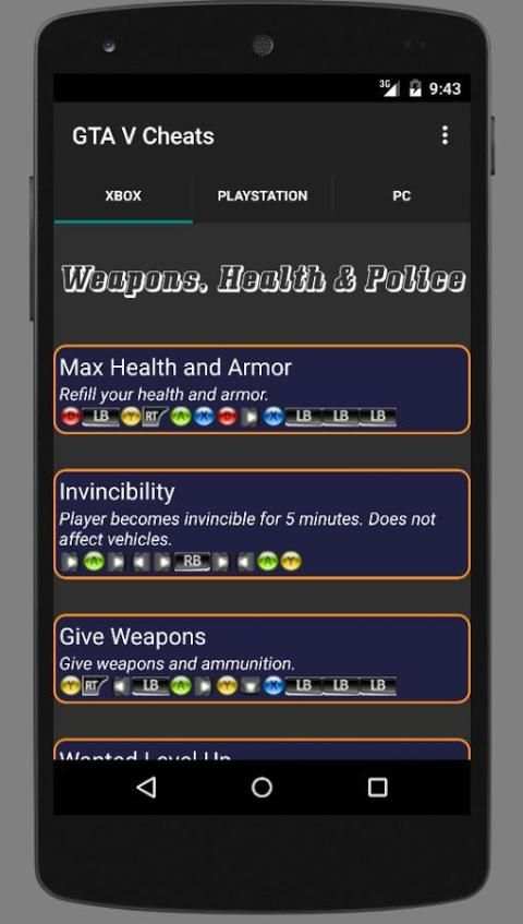 Cheat Codes for GTA 5 скриншот 4