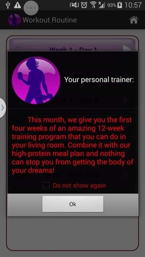 Female Fitness Workout Plan 1 تصوير الشاشة