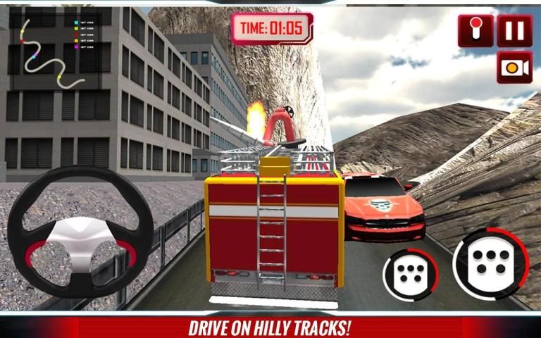 Up Hill Fire Truck Rescue Sim स्क्रीनशॉट 10