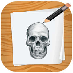 Skulls drawing step by step आइकन