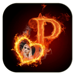 Fire Text Photo Frame आइकन