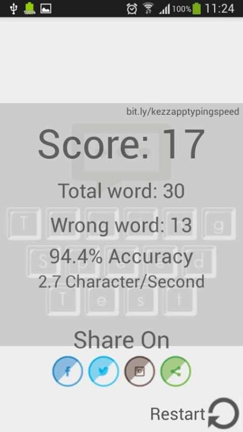 Typing Speed Test скриншот 1