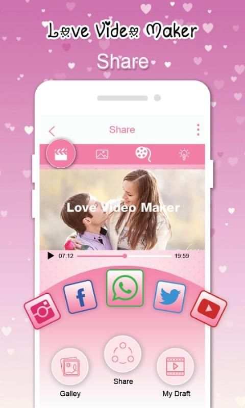 Love Video Maker With Music स्क्रीनशॉट 1