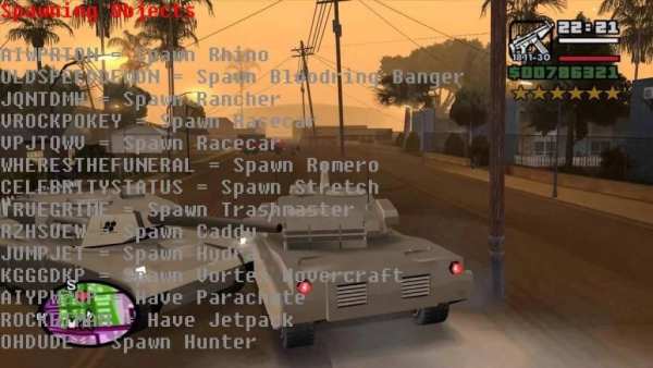 Cheats - GTA San Andreas скриншот 2