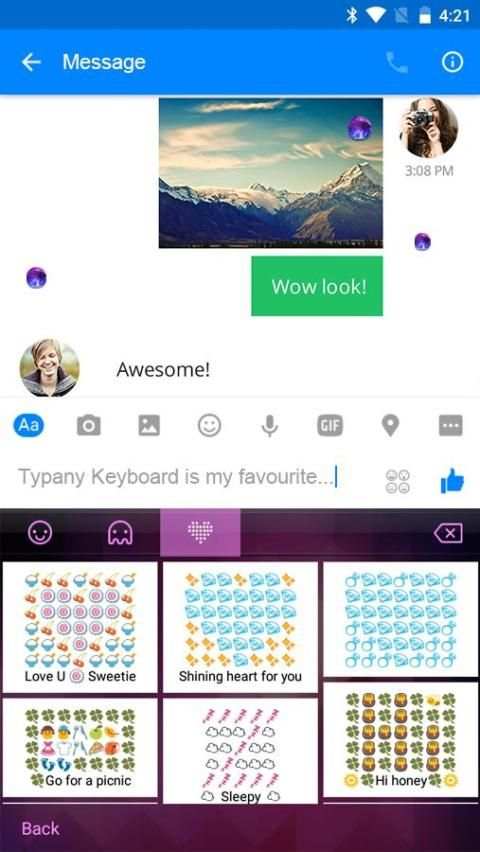 Unique Theme&Emoji Keyboard स्क्रीनशॉट 1