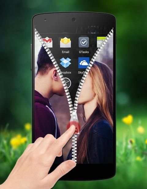 Couple Photo Zipper LockScreen скриншот 2