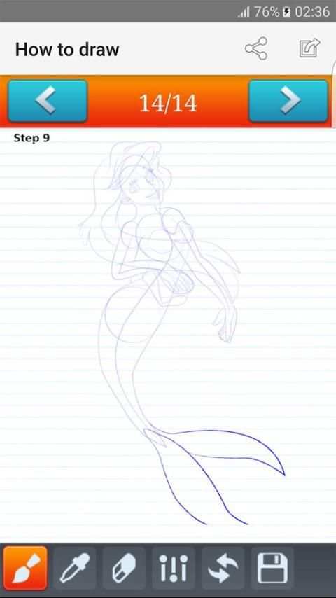 how to draw The Little Mermaid скриншот 2