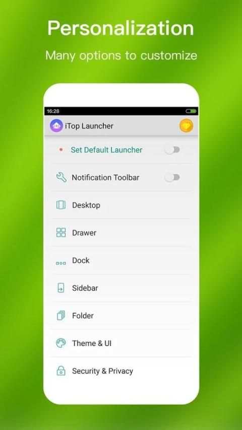 iTop Launcher - Top, Modern screenshot 1