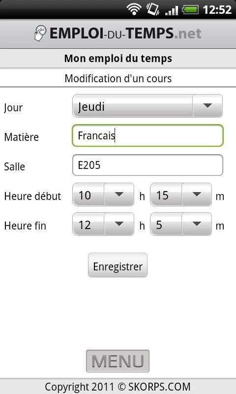 Emploi du temps screenshot 3