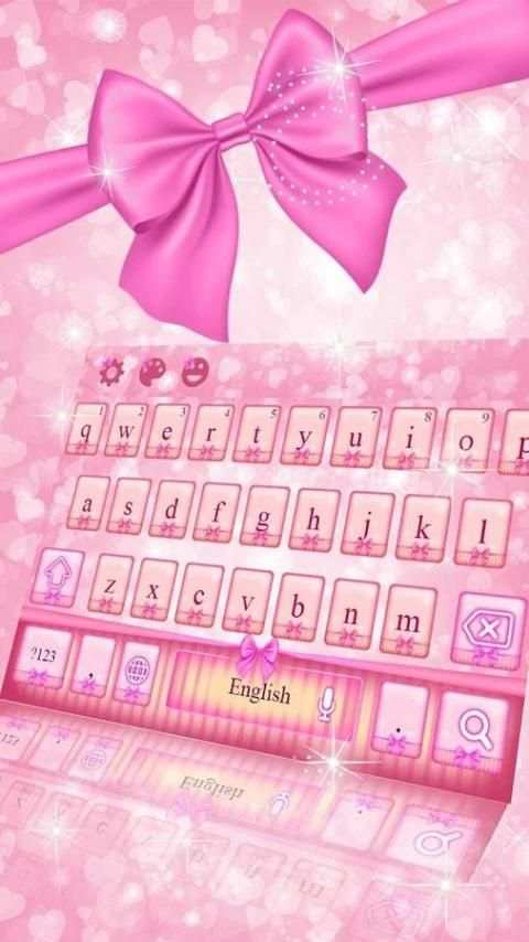 Pink Bow Girly Typewriter 3 تصوير الشاشة