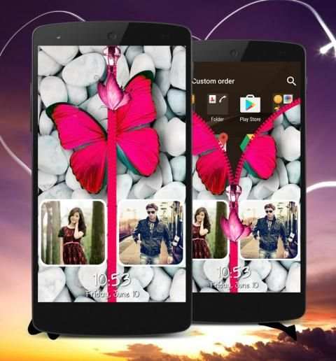 Butterfly Zipper Lock Screen स्क्रीनशॉट 4