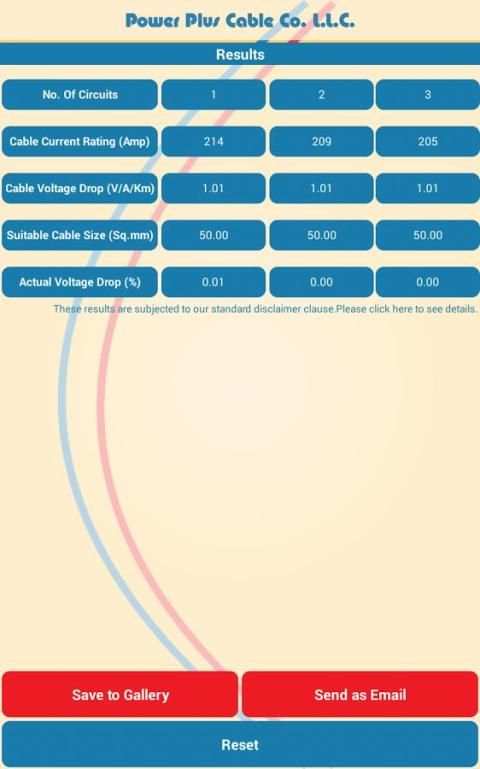 Cable Size Calculator screenshot 2