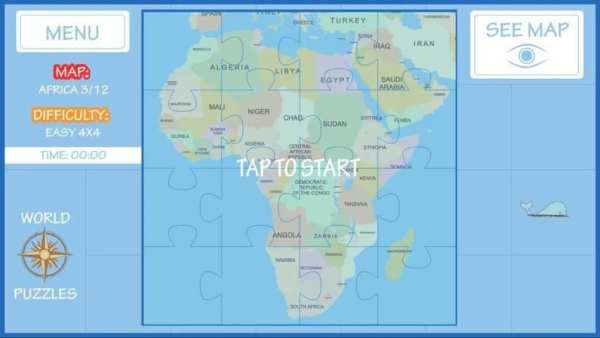 World Map Puzzle скриншот 2