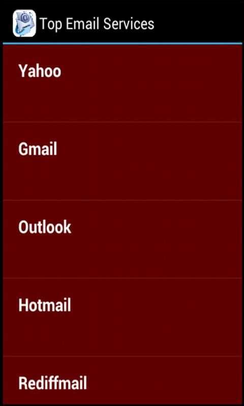 Top Email Services скриншот 1