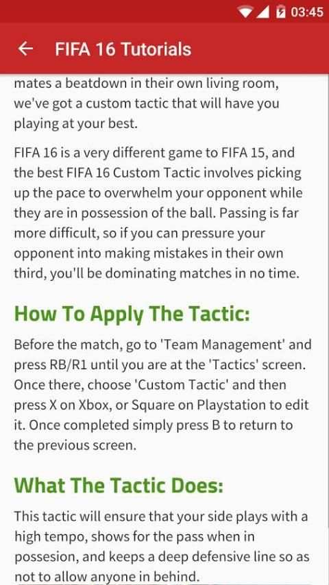 Tutorials for FIFA 16 screenshot 2
