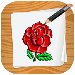 Rose drawing step by step иконка