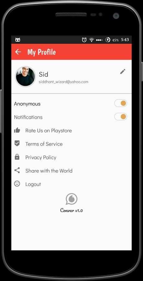 Conver Social Network - Audio screenshot 1