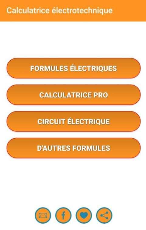Calculatrice électrotechnique 1 تصوير الشاشة